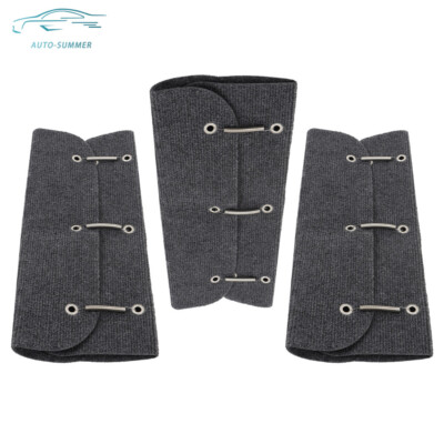 RV Camper Step Covers 3 Pack -18/20/22/23 Inch Curved Wide Carpet Stair Rug Gray