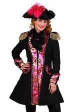 Jacke Barock Rokoko de Luxe schwarz-pink Karneval Fasching Kostüm Damen 