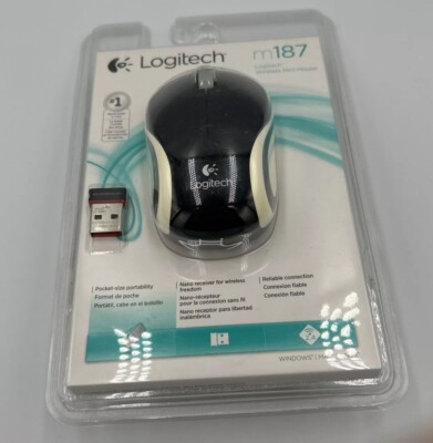Logitech M187 Mini Maus - Schwarz - Originalverpackt Neu