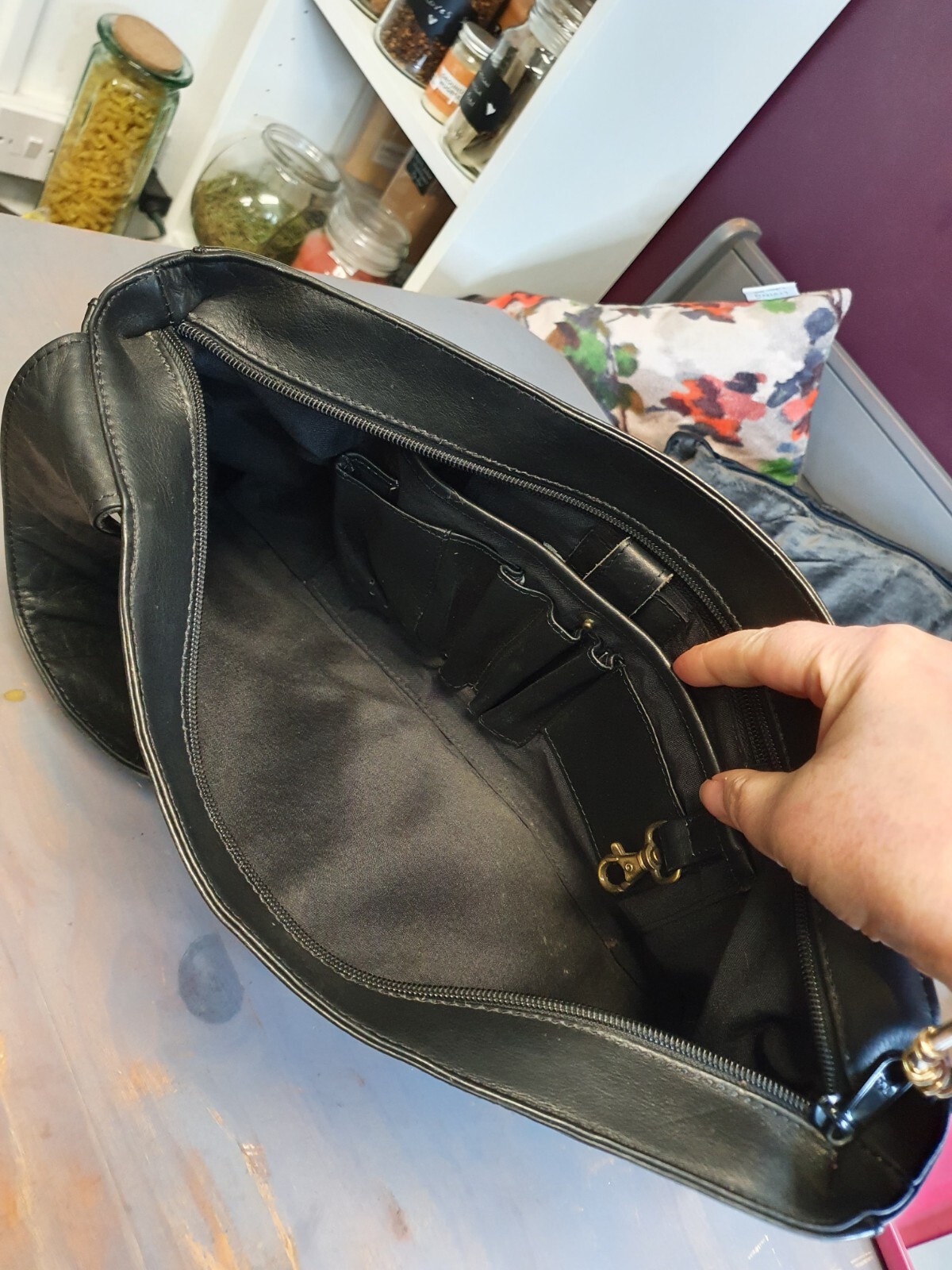 Black Leather Across Body Bag By Plain Leather Ltd Oxford eBay
