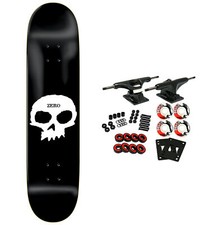Zero Skateboard Complete Single Skull Logo Black/White 8.0"