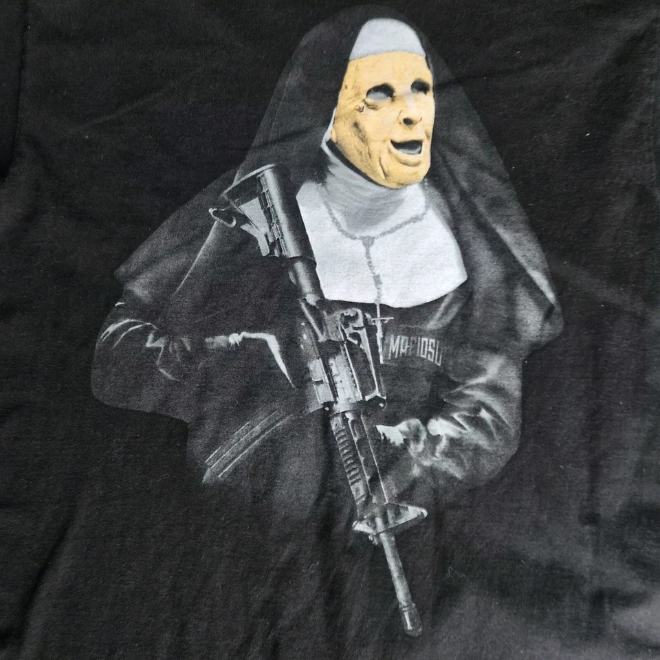 Camiseta Mafioso Usada Negra Envejecida Y Desteñida Talla L Foto 3 de 4