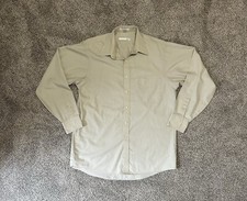 Men's Geoffrey Beene Large Dress Shirt Made in USA, Sz. 16, 34/35 Cream Color