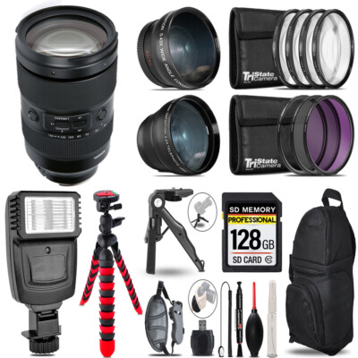 Tamron 35-150mm f/2-2.8 III VXD Lens for Sony E -3 Lenses+ Flash + Tripod -128GB