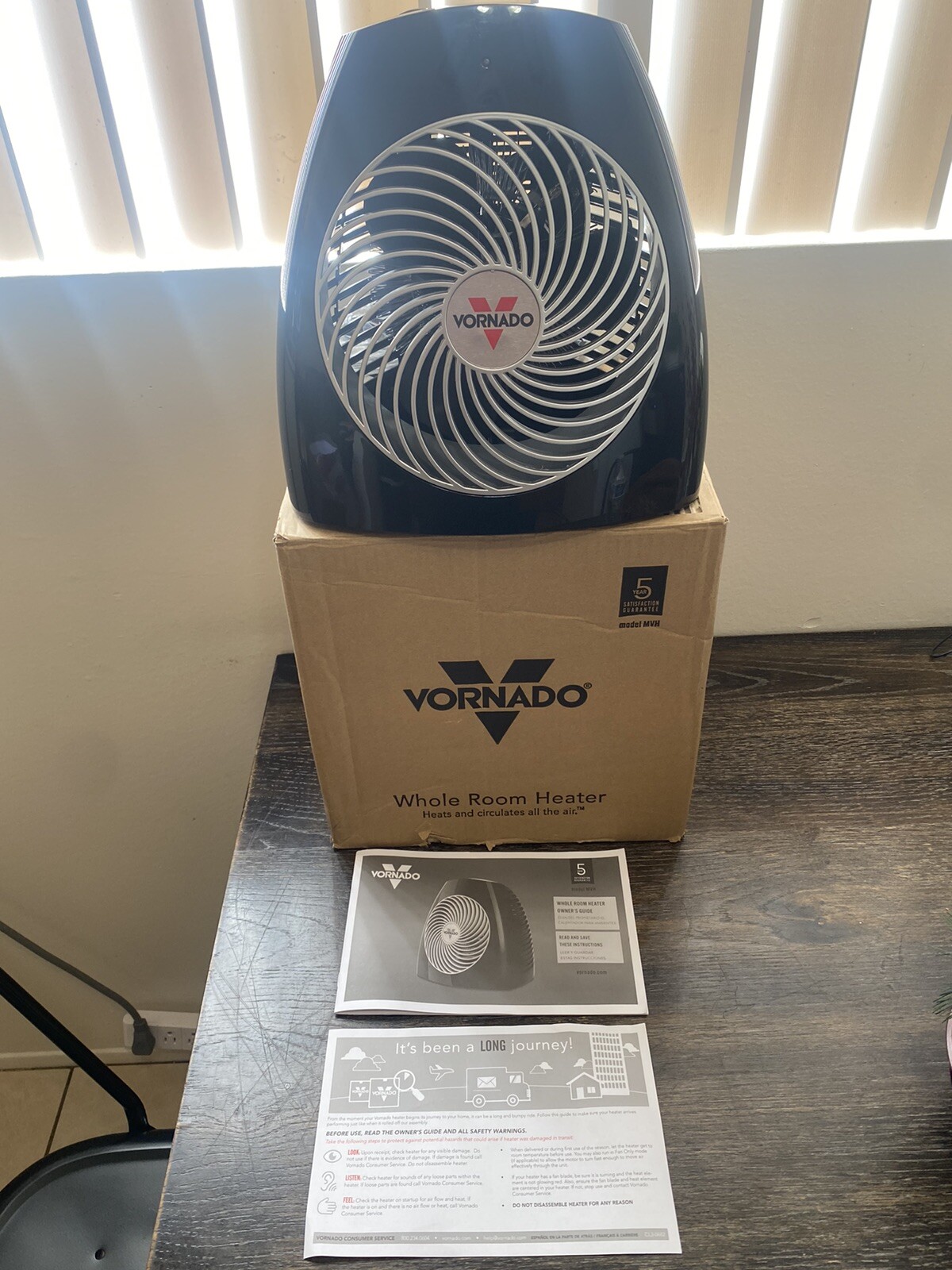 Vornado MVH Vortex Heater with 3 Heat Settings, Adjustable Thermostat,  Tip-Over | eBay