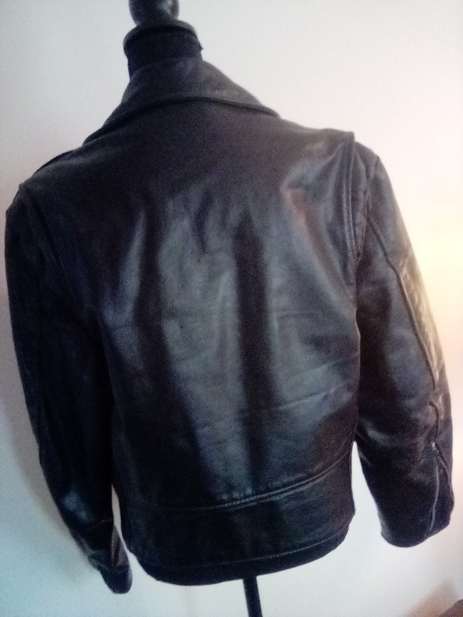 Vintage Excelled Size 40 Black Leather Motorcycle Jacket | eBay