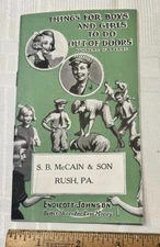 Advertising Booklet Endicott-Johnson  S B McCain & Son RUSH, PA. Children Games.