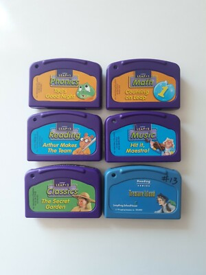 LeapFrog LeapPad Game Cartridges Lot of 6   Phonics Math Reading Music
