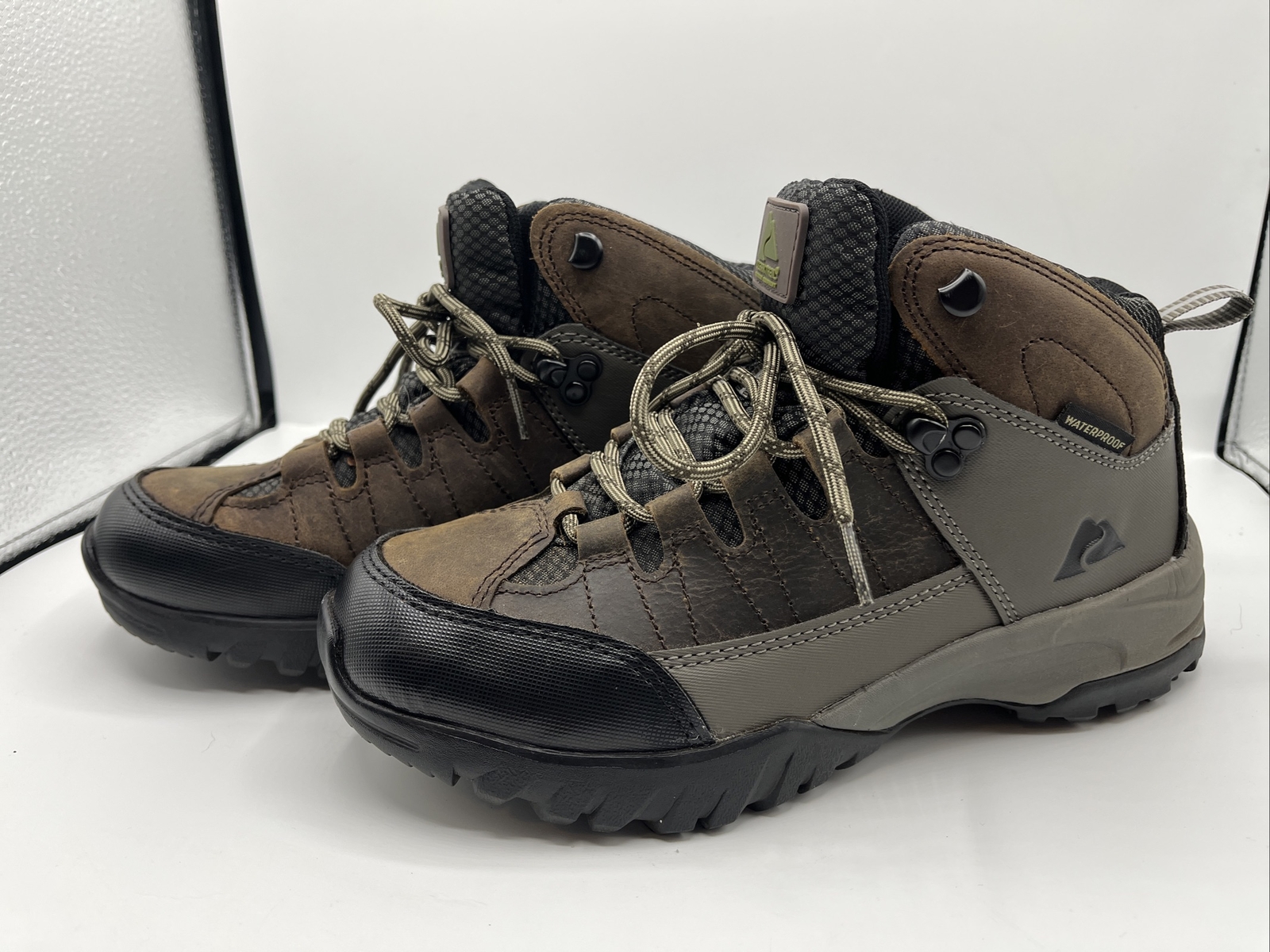 Ozark Trail Hiking Boots Men’s Sz 6 Waterproof Leather Hiker Brown eBay