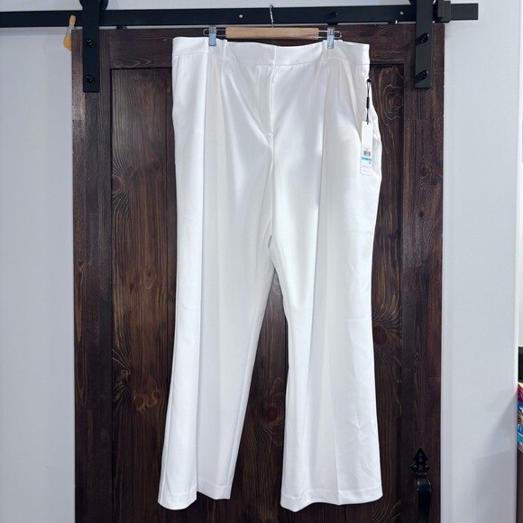 Calvin Klein Women's White High Rise Wide Leg Pants Trousers NWT. thumbnail 5