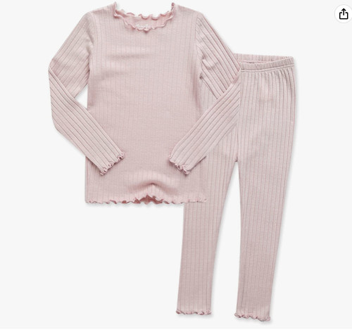 Baby Girls 3-Piece Rib Frill Romper Set With Headband - Long Sleeve Outfit