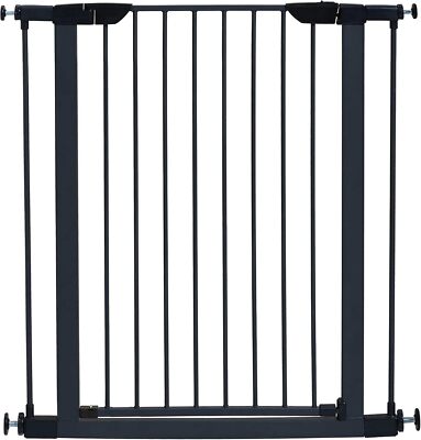 39 Inches Tall Walk-Through Steel Pet Gate, Pressure Mounted Dog Gate Measure...