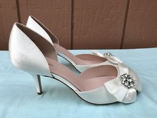  218 RARE NEW Kate Spade New York Santarosa US 10 Ivory Satin Pumps Bridal AX