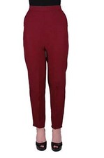 Womens Elasticated Casual Plain Ankle Length Pull On Comfort Trousers Pants