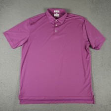 Peter Millar Polo Shirt Mens XL Purple Striped Summer Comfort Golf Short Sleeve 
