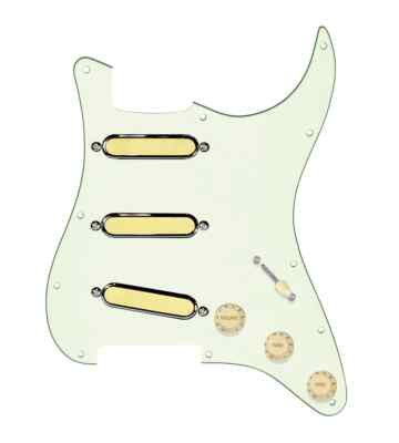 920D Gold Foils Loaded Mint Green Pickguard 5 Way for Stratocaster Guitars