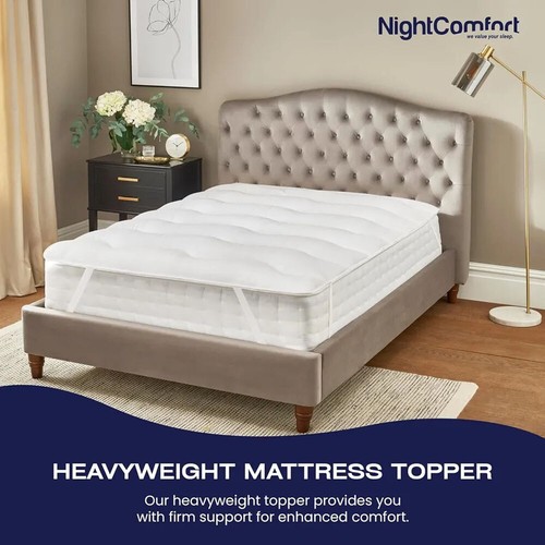 NightComfort Feels Like Down 650GSM Microfibre Mattress Protector Pad- All Sizes - Picture 2 of 64