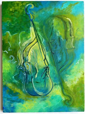 Artist Lawless - signed, original oil on canvas ''Two Violins''