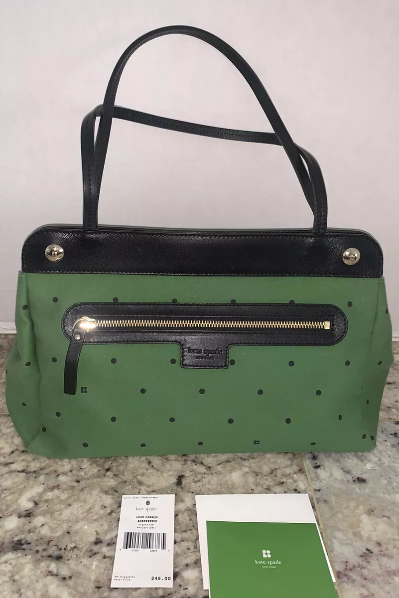 Kate Spade New York Green Black Polka Dot Shoulder Handbag Purse New With  Tags | eBay