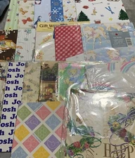 VTG Sealed Sheets Gift Wrap Paper Lot-All Occasions-26+ 8.46 Sq Feet Each