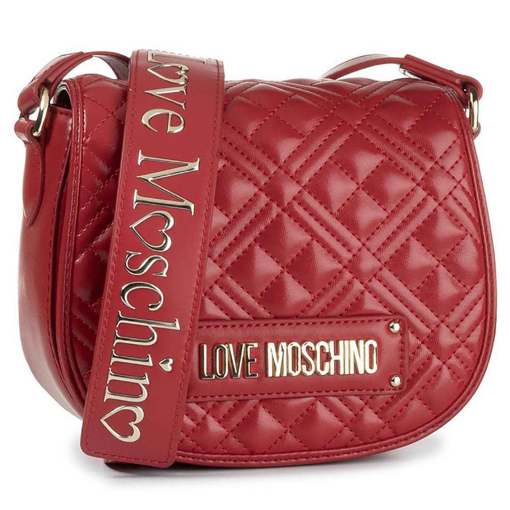 love moschino red quilted bag