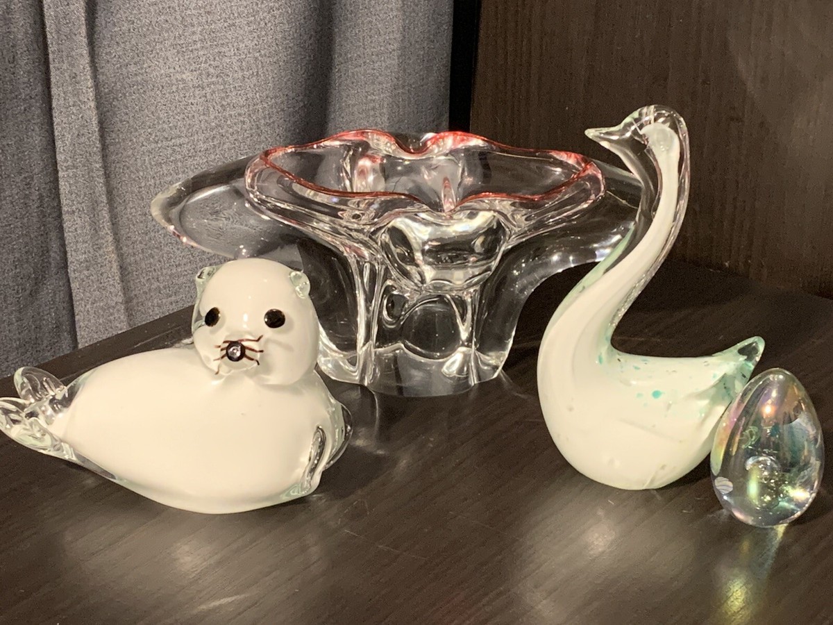 置物 Murano, antique AWESOME ANTIQUE/VINTAGE LOT OF MURANO/ART GLASS 4pcs! VERY NICE