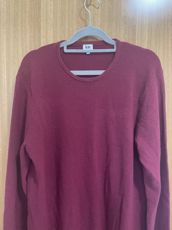 Kin by John Lewis Burgundy Lightweight Knit Merino Wool Jumper Size S