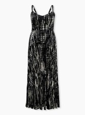 Torrid Maxi Dress Black Tie Dye NWT New 0X