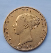 1875 SYDNEY YOUNG HEAD HALF SOVEREIGN 