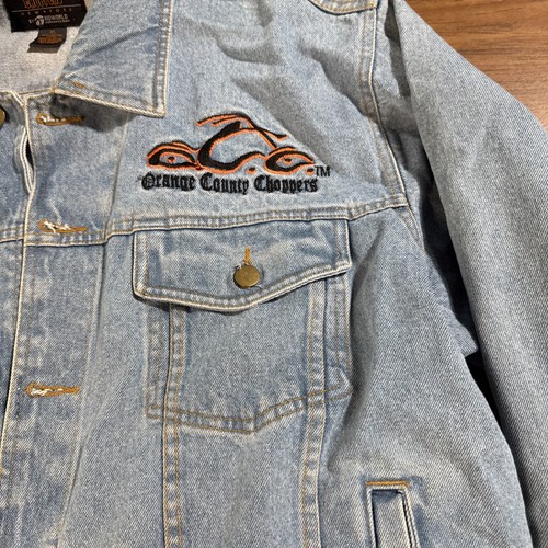 Giacca jeans denim vintage Orange County Choppers logo ricamato XL - Foto 7 di 20