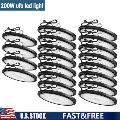 20Pcs 200W UFO Led High Bay Light Commercial Industrial Warehouse Gym Shop Light