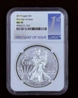 2019 Silver Eagle NGC MS70 Silver Core First Day of Issue
