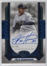 2024 Topps Tier One Prime Performers Blue Foil 1/49 Felix Hernandez Auto 1s6f