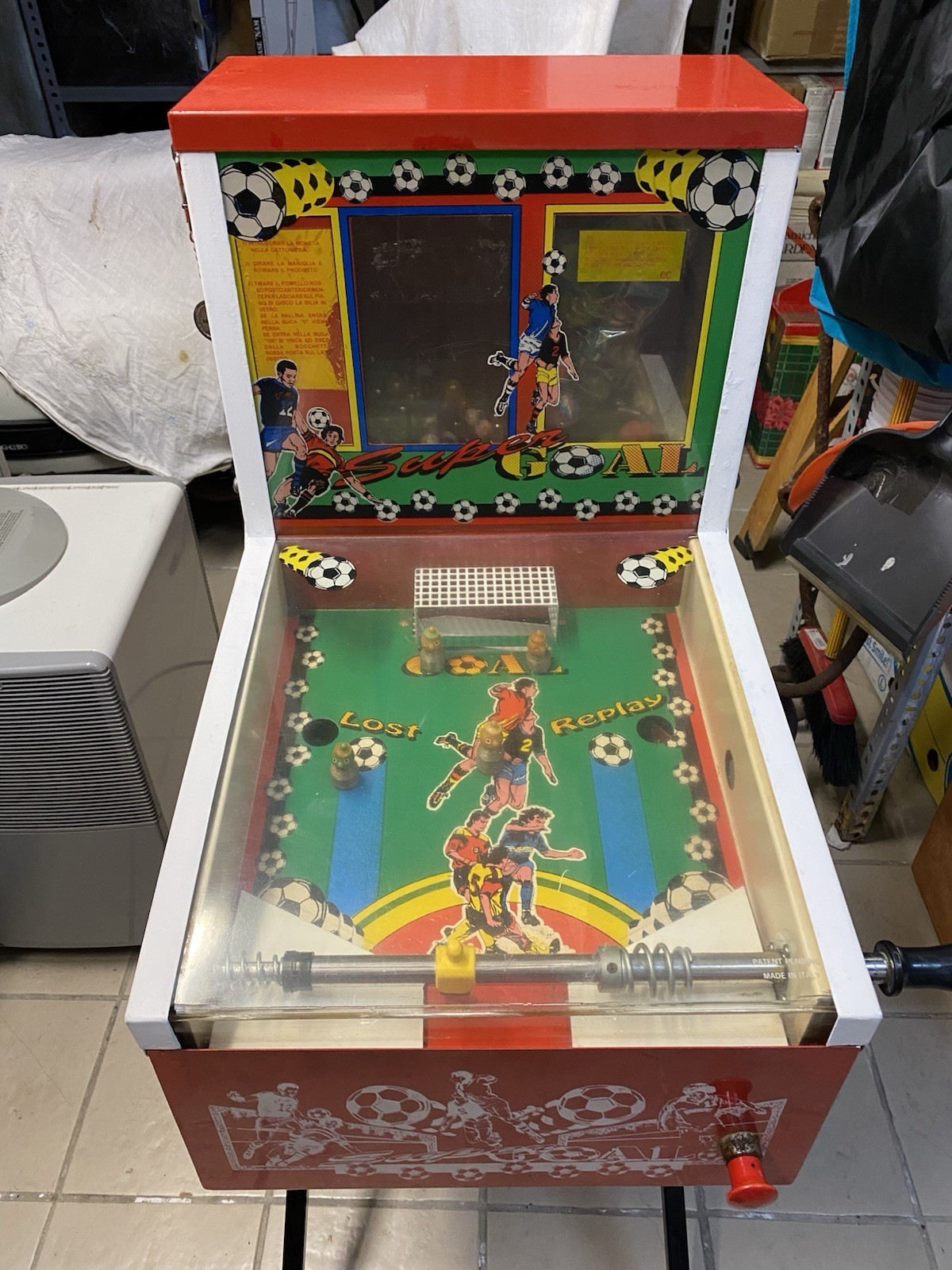 Super Goal a gettoni tipo flipper tema calcio rossa 50 cent. anni ‘70/80