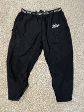 Vintage Nike Sports Women  s XL Capri Baggy Track Pants Script Retro Black MINT