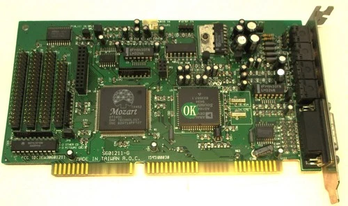 Vintage 1990's Mitsumi Mozart 16 S601211-G 16 Bit ISA Sound Card