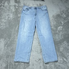 Gloria Vanderbilt Women's 16 Relaxed Straight Jeans Blue Cotton H0924