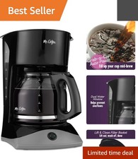 Effortless Brewing: 12-Cup Black Coffee Maker with Auto-Pause & Removable Filter