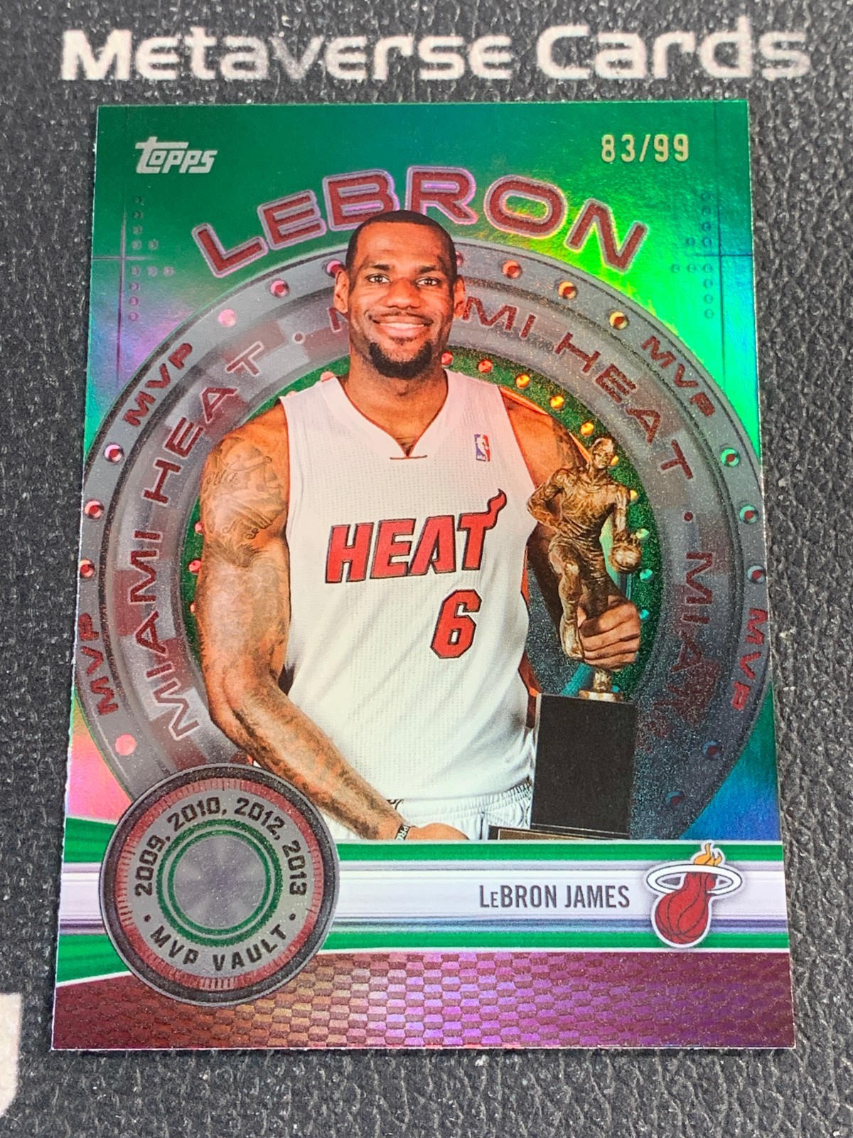 2025-26 Topps MVP Vault Green Rainbow #8 LeBron James 83/99 Miami Heat