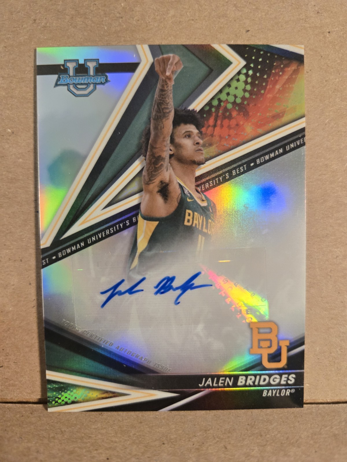 2022-23 Bowman's Best University Refractor AUTO #BOA-JB Jalen Bridges RC Baylor