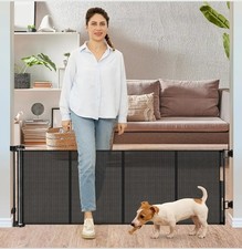 Retractable Baby Safety Gate Short Step Over Pet Gate Adjustable up to 55"x 24"