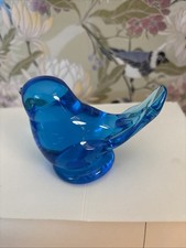 Vintage Bluebird of Happiness Glass Figurine Signed Leo Ward 1986