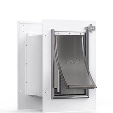 Baboni Pet Door for Wall, Steel Frame, Tunnel, Lock, Double Flap, Up to 12 Lb