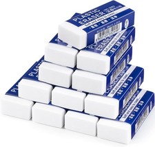 12 Pack White Pencil Erasers   Large Latex-Free Erasers for School, Art  Office