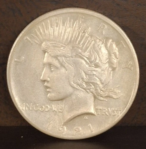 1921 Peace Silver Dollar High Relief.  Nice Details Coin For Album. 90% Silver.