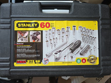 Stanley 92-809 60 Piece 38 14 Drive Socket Set Sae Metric Ratchet Hard Case