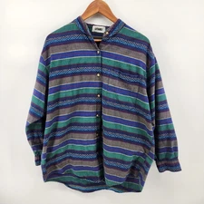 Gitano Women's 18W Long Sleeve Button Front Shirt 100% Cotton Vintage