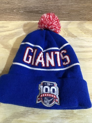 #ad #ad Brand New NY GIANTS 100 SEASONS 2024 PNC Bank SGA NFL Blue Adult Winter Knit Hat $14.95