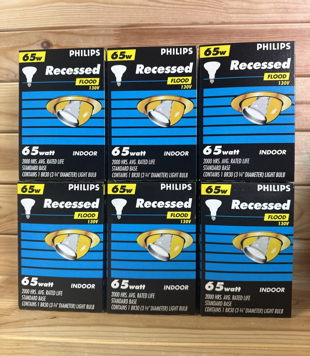 Lot of 6 - PHILIPS Recessed Indoor Flood Light Bulb 65W 130V - NEW