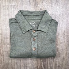Alex Crane European Linen Short Sleeve Polo Shirt Mens Size Large Green